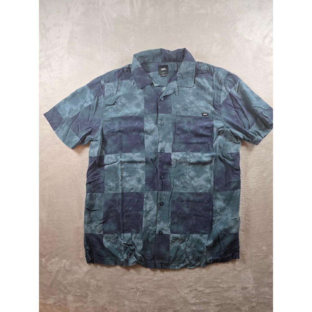 Vans Camp Shirt Mens L Short Sleeve Button Up Hawaiian Resort Viscose